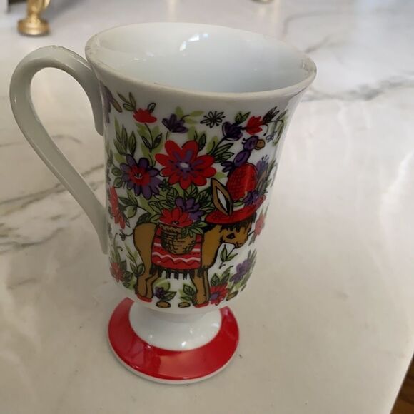 Vintage Smug Mug Royal Crown Arnart Red Daisy - Picture 2 of 3